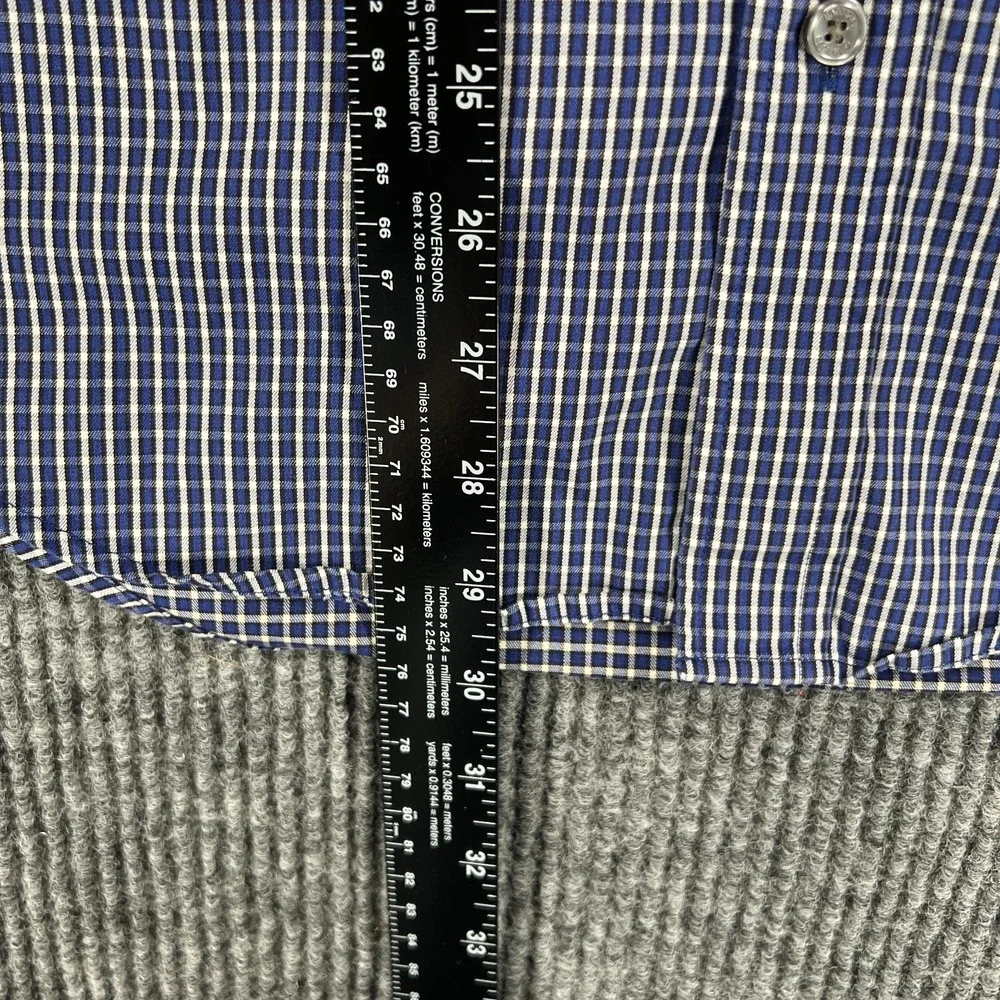 Banana Republic Shirt Mens Medium Blue Check Long Sleeve Button Up Classic Fit